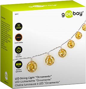 Гирлянда светодиодная Goobay Moroccan Balls 58119, 10 LED, теплый белый (3000 K), 1.3 м, золотой, прозрачный - Фото 1