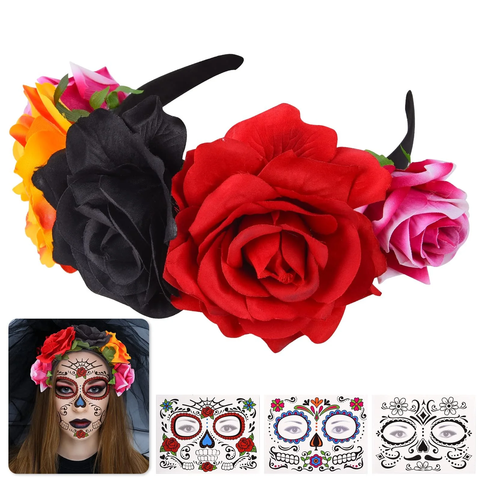 Обруч для волос с цветами Herefun, фото №1