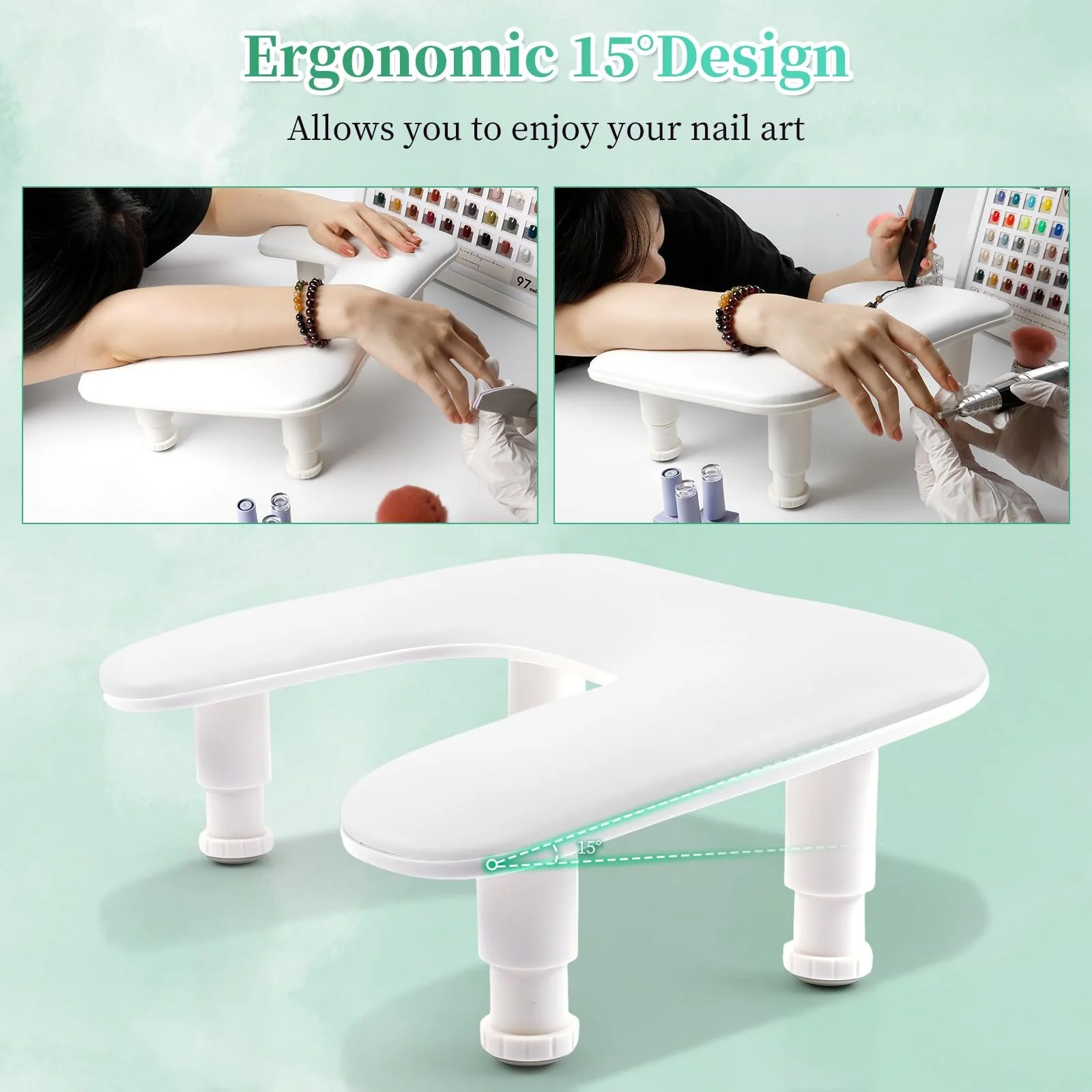 Підставка під руку U-подібна ANGNYA, подушка для манікюру зі знімними кронштейнами, фото №6 Підставка під руку U-подібна ANGNYA, подушка для манікюру зі знімними кронштейнами, фото №6