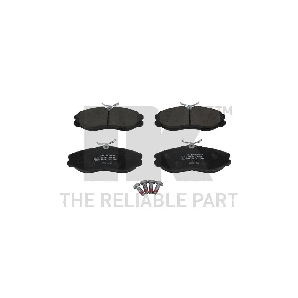 Комплект тормозных колодок NK 222238 передний мост для FORD NISSAN, фото №1