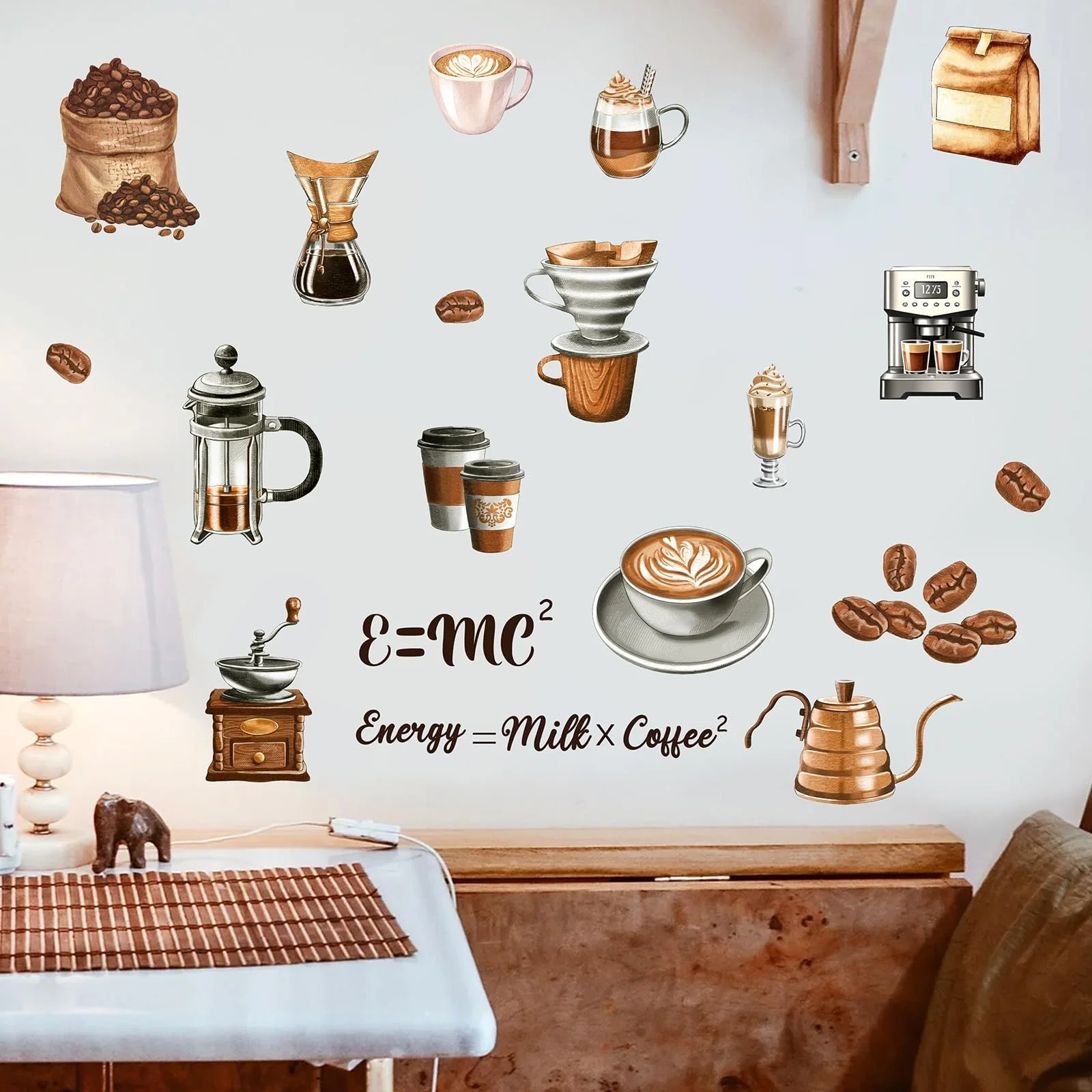 Наклейка настінна TOARTI Coffee Energy = Mike × Coffee² для кухні та кафе, фото №5