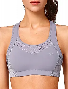 Спортивный бюстгальтер Yvette Strong Hold Racer Back большого размера без косточек для фитнеса бега йоги - Фото 1