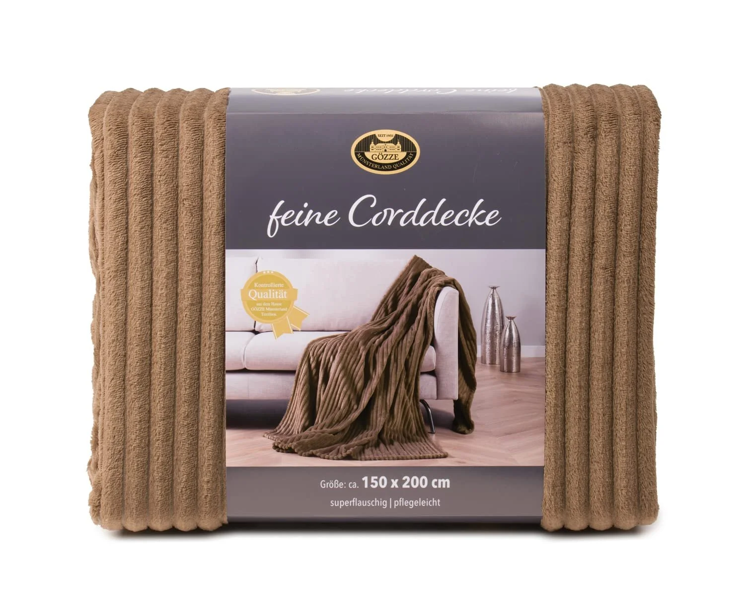 Плед Gözze Мягкий, Вельветовый вид, 150 x 200 см, Taupe, фото №2