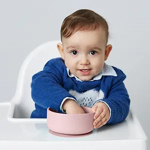 Миска з кришкою та присоскою Силікон від 6 місяців рожевий, ніжно-рожевий та бежевий synthetic.ua - Фото 1