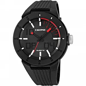 Часы Calypso Street Style K5629/2 Мужские Разноцветный Силиконовый Черный Ремешок - Фото 1