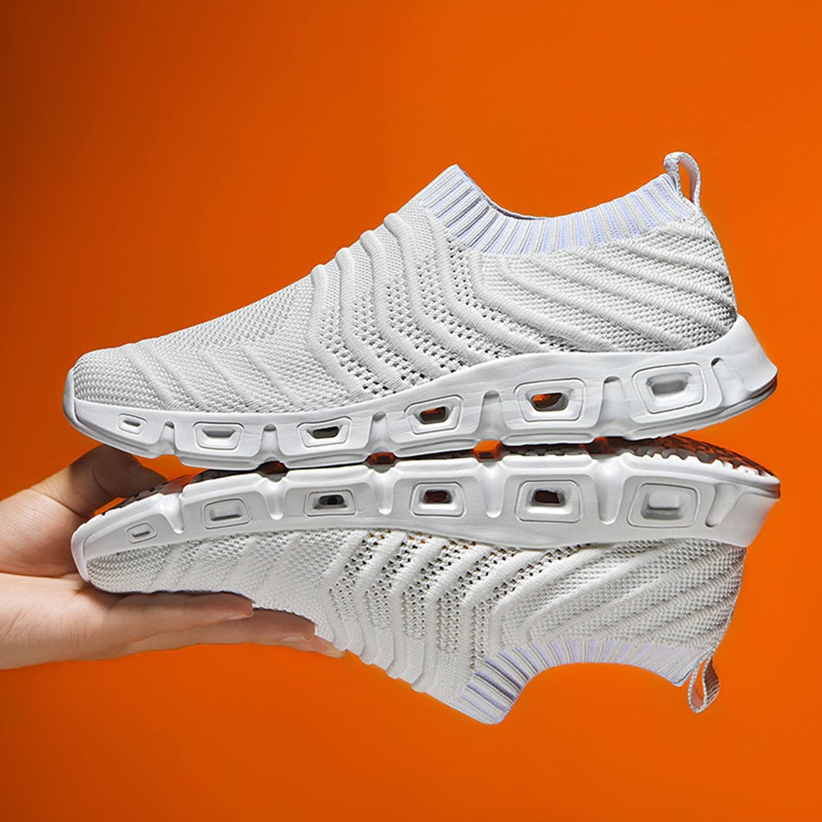 Кроссовки мужские Лето 2022 Hollow Fly Woven Легкие Дышащие Удобные Декомпрессионные Модные Спортивные Беговые Туфли для увеличения роста Мужские, фото №2