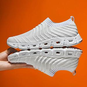 Кроссовки мужские Лето 2022 Hollow Fly Woven Легкие Дышащие Удобные Декомпрессионные Модные Спортивные Беговые Туфли для увеличения роста Мужские synthetic.ua - Фото 1