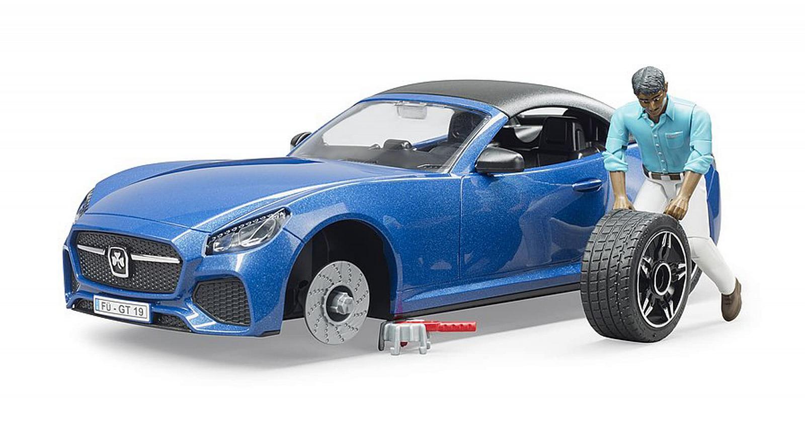 Игрушка Bruder Roadster с фигуркой 1:16 гоночный автомобиль спортивный автомобиль кабриолет Bworld, фото №3