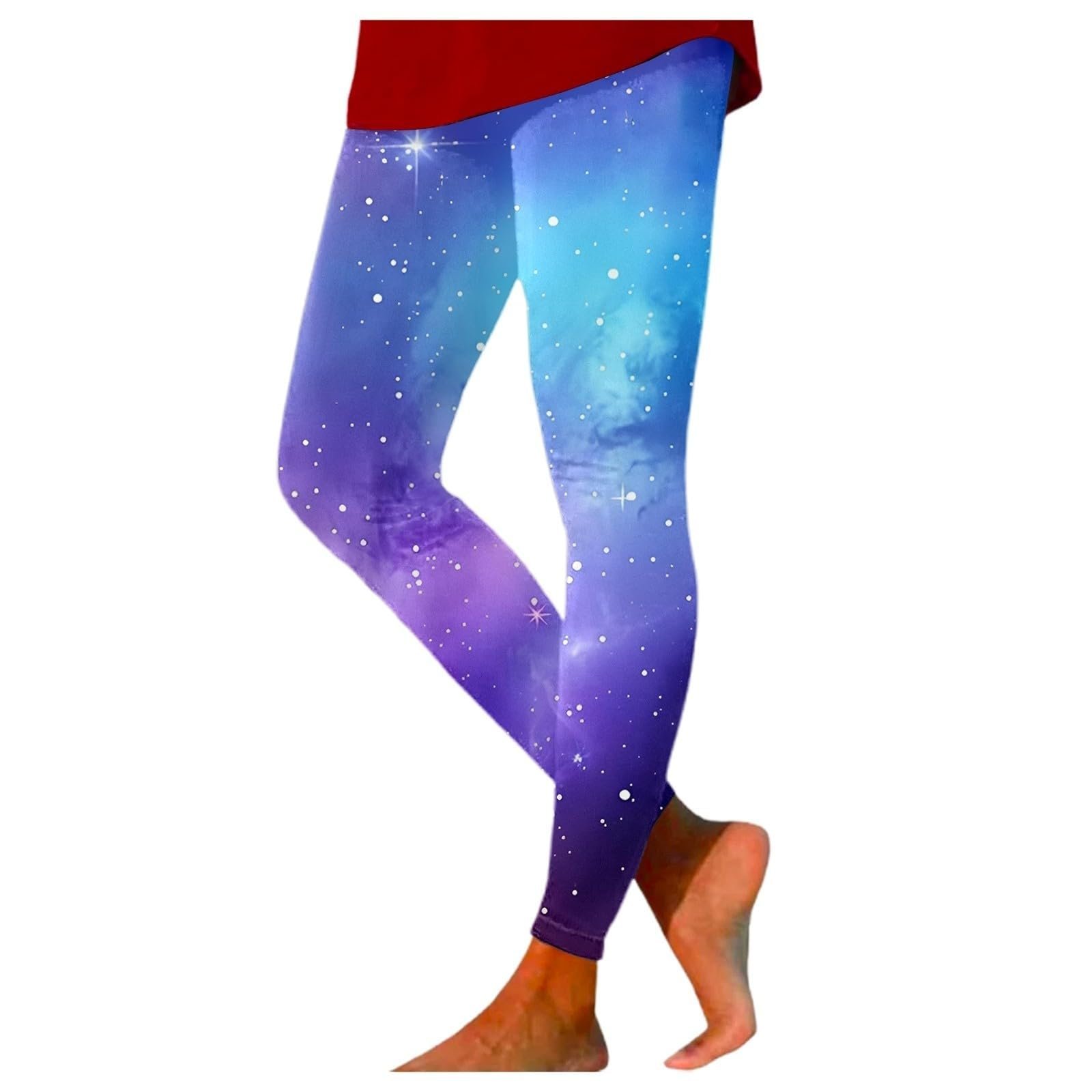 Леггинсы Fannyfuny Galaxy Цветные Леггинсы Блестящий 3D принт Космос Эластичные ЛеггинсыДля йоги с высокой талией Тянущиеся  Карнавальные Костюмы Спортивные Леггинсы Космические Леггинсы, фото №1