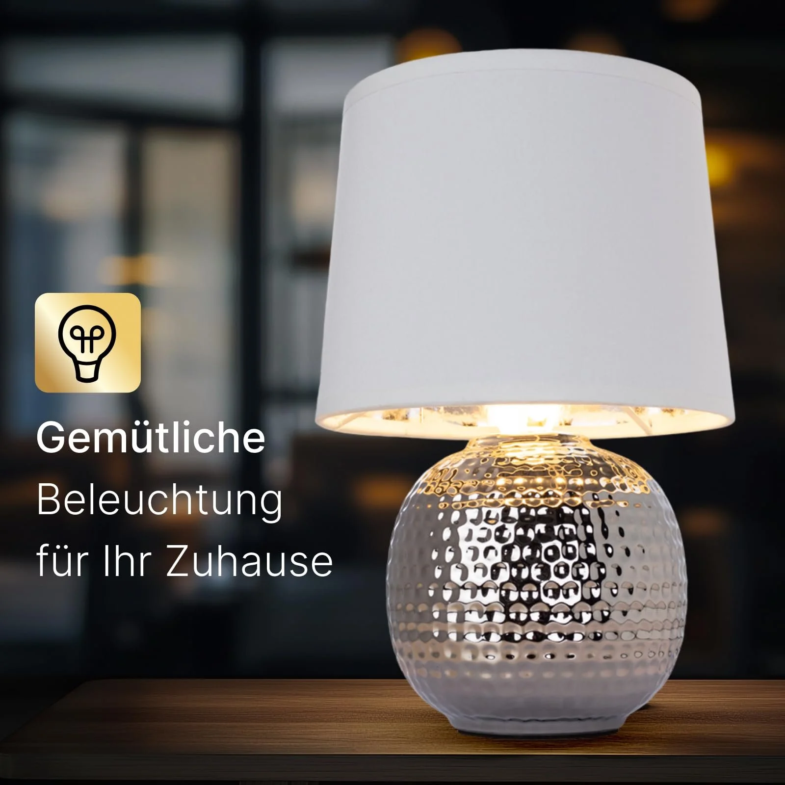 Настільна лампа LED ARTE LAMP Merga A4001LT-1CC димована хром білий текстильний абажур з кабелем, фото №7