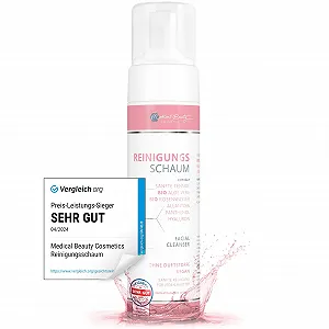 Очищающая пенка 200 мл с гиалуроном, органической розовой водой, органическим алоэ вера глубокое очищение пор с помощью веганского средства для умывания лица и средства для снятия макияжа с мягкими ПАВ, аллантоином и пантенолом. - Фото 1