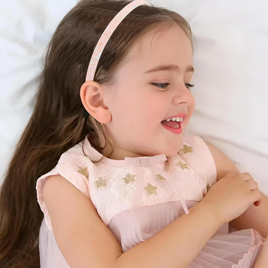 Набір з 5 блискучих обручів для волосся Блискітки, фото №6