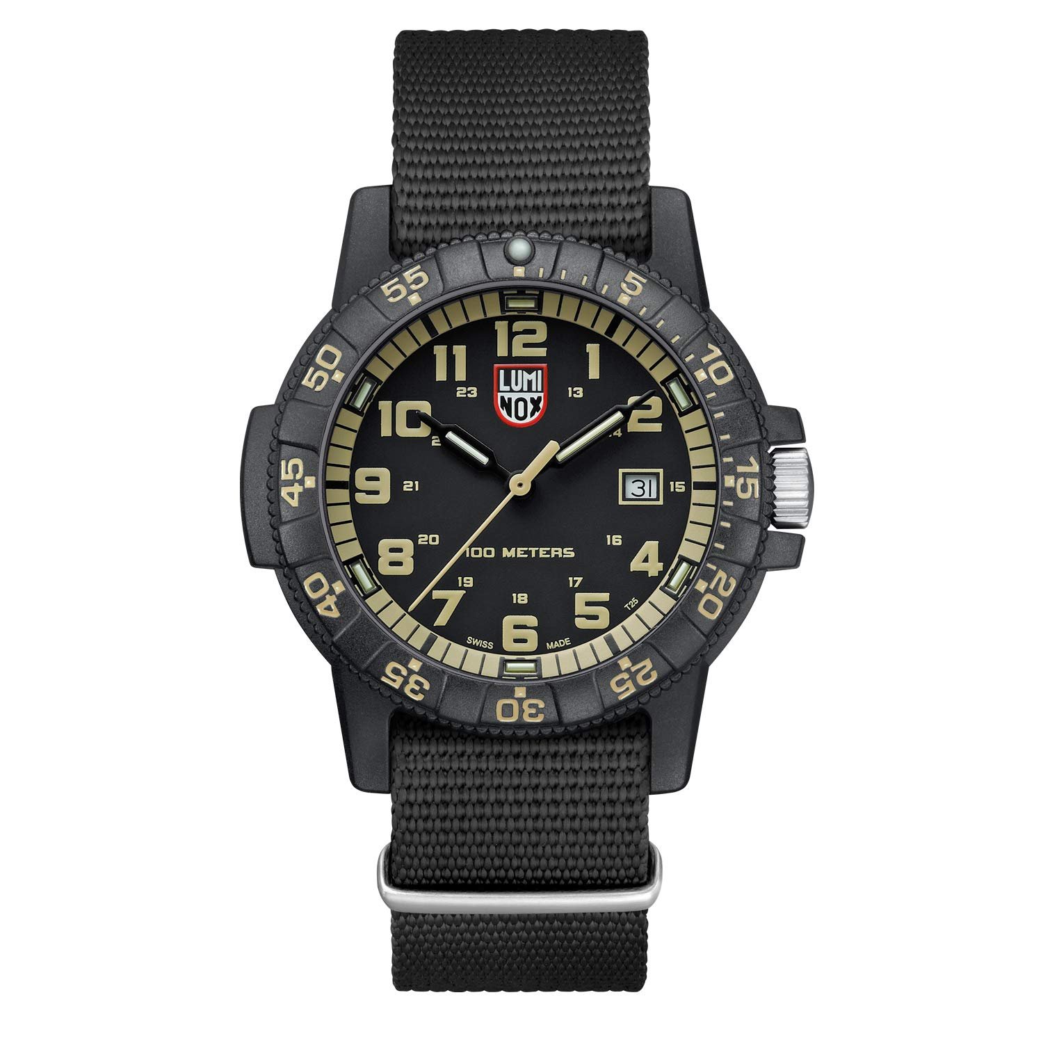 Годинник Luminox Leatherback SEA Turtle Giant XS.0333, 44 мм, чоловічий, військовий, чорний, з індикатором дати, водонепроникність 100 м, фото №1