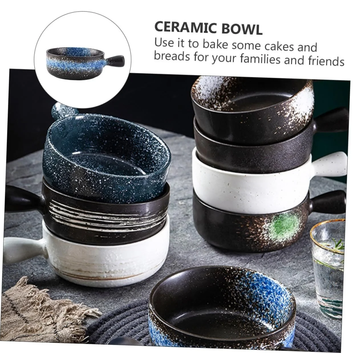 Форма для запікання VALICLUD керамічна з ручкою термостійка для тортів та супів, фото №6 Форма для запікання VALICLUD керамічна з ручкою термостійка для тортів та супів, фото №6