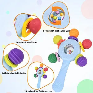 Брязкальце-прорізувач для немовлят Ергономічний та безпечний дизайн іграшки Синій synthetic.ua - Фото 1