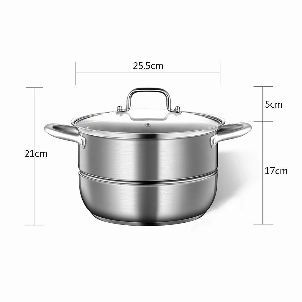 Кастрюля для запекания из нержавеющей стали с крышкой для индукционных плит 25.5 см 8 л, фото №4 Кастрюля для запекания из нержавеющей стали с крышкой для индукционных плит 25.5 см 8 л, фото №4