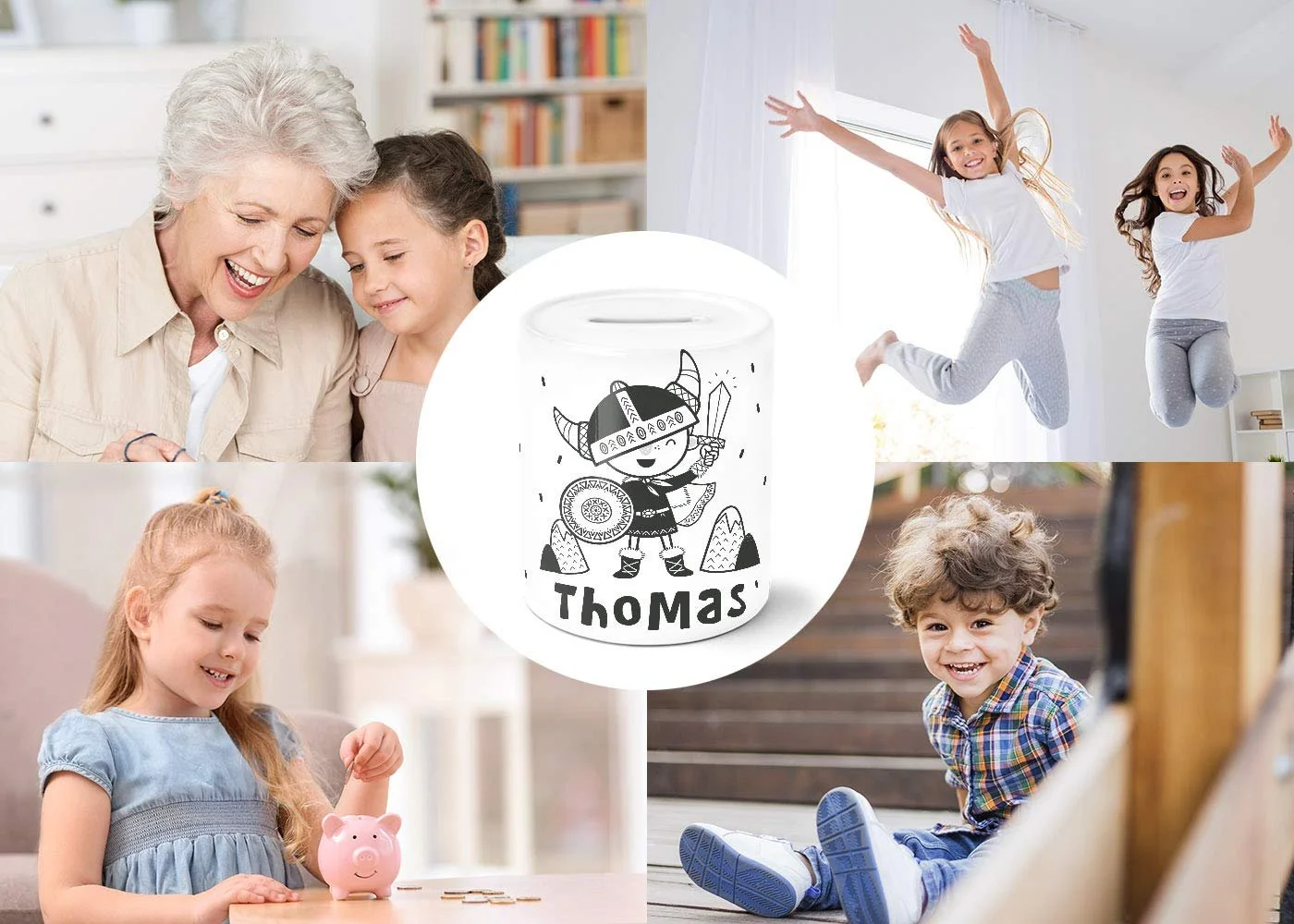 Скарбничка дитяча Small Viking Skandi Style керамічна, фото №6