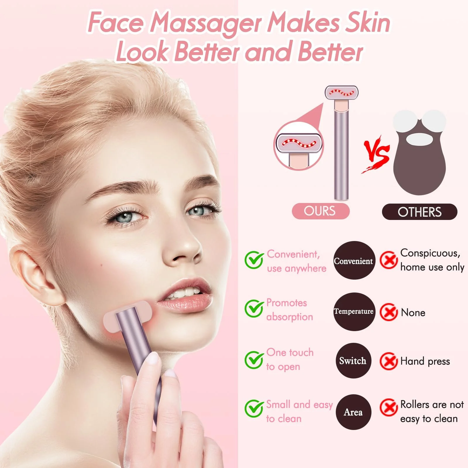 Масажер для обличчя MDIBZCA 4-в-1 EMS для підтяжки шкіри, фото №6