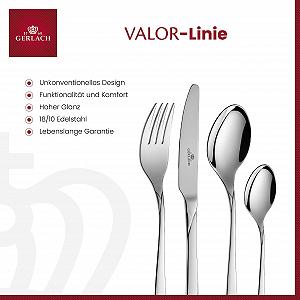 Набір столових приборів Gerlach Valor на 6 персон, 24 предмети, блискучі synthetic.ua - Фото 1
