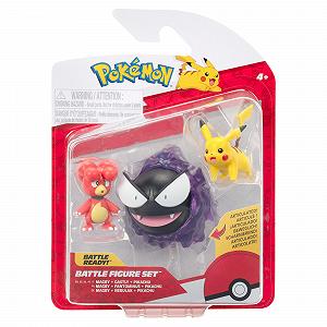 Фігурки для битв Pokémon, набір з 3 штук - Пікачу 5,1 cm, Магбі 5,1 cm і Гастлі 7,6 cm - Фото 1