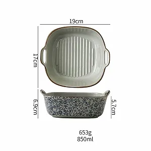 Форма для запекания керамическая квадратная 7 дюймов с двумя ручками synthetic.ua - Фото 1