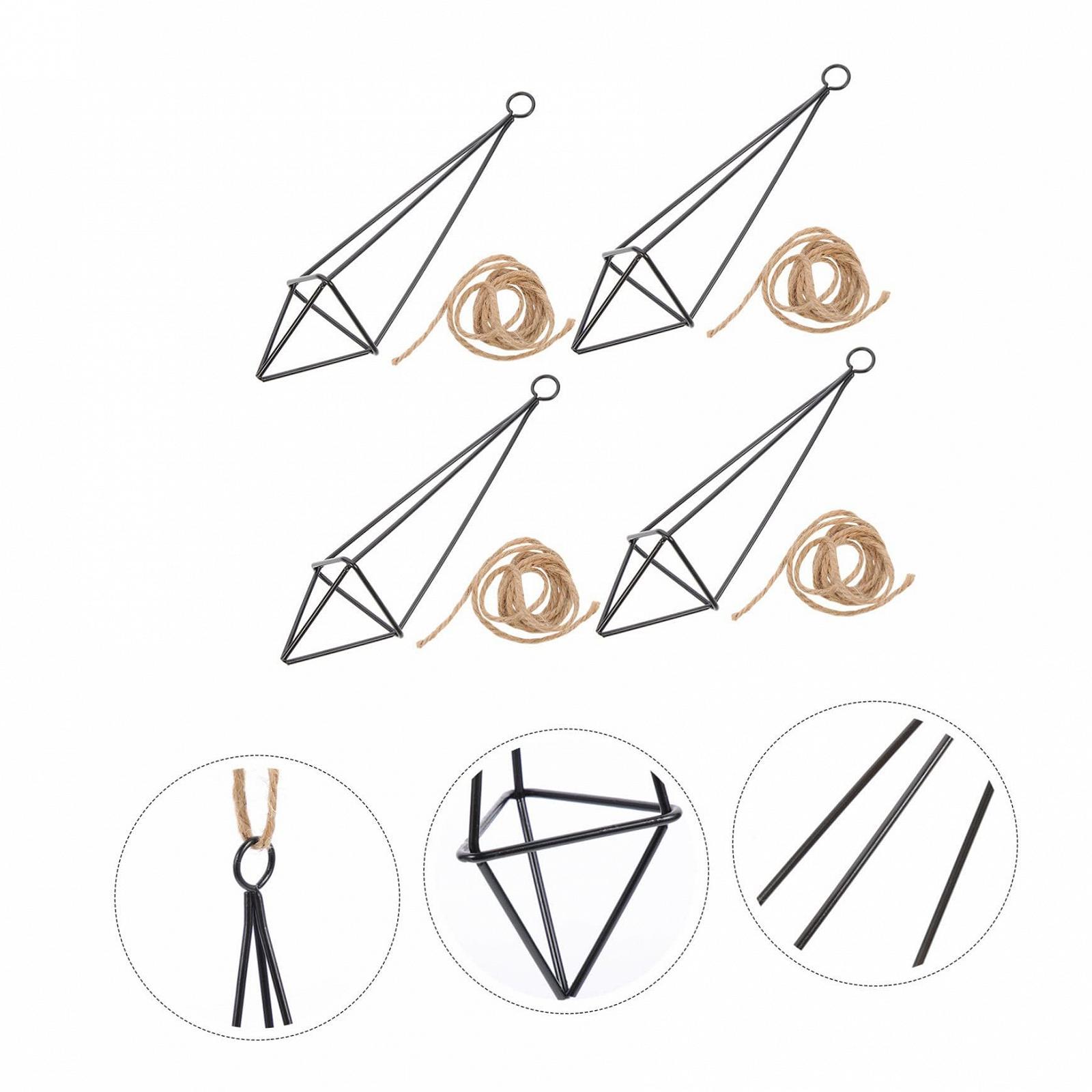 Підвісні тримачі для повітряних рослин Supvox 4 шт Металеві Геометричні Чорні, фото №7