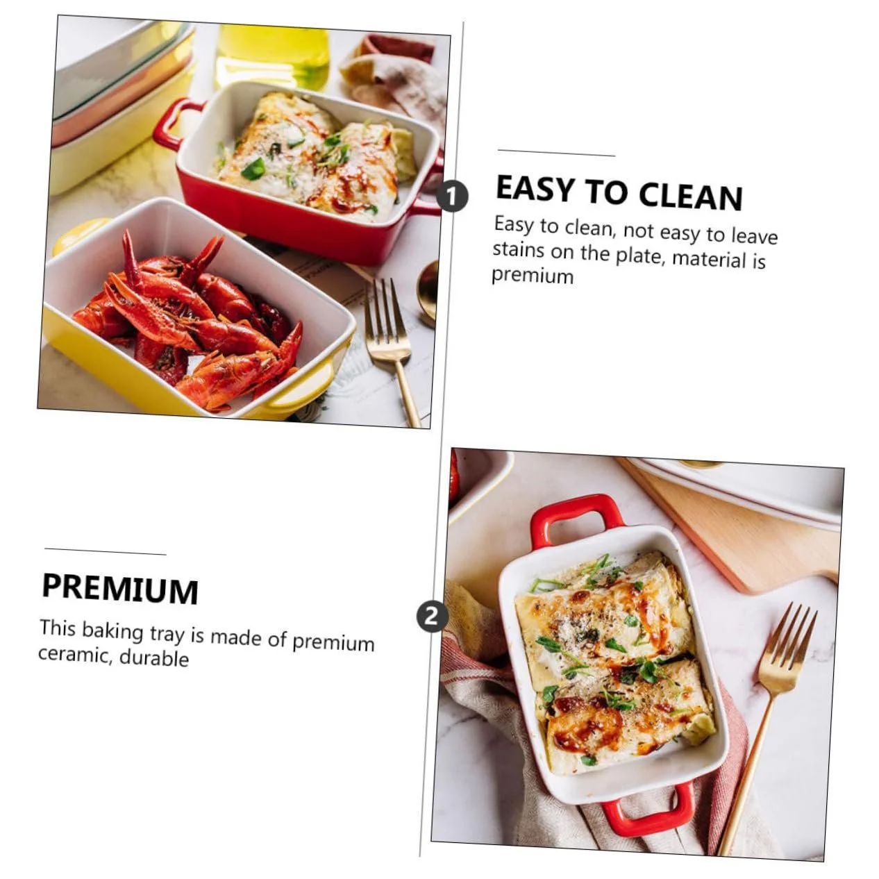 Форма для запекания Zerodeko керамическая с двумя ручками прямоугольная термостойкая, фото №8