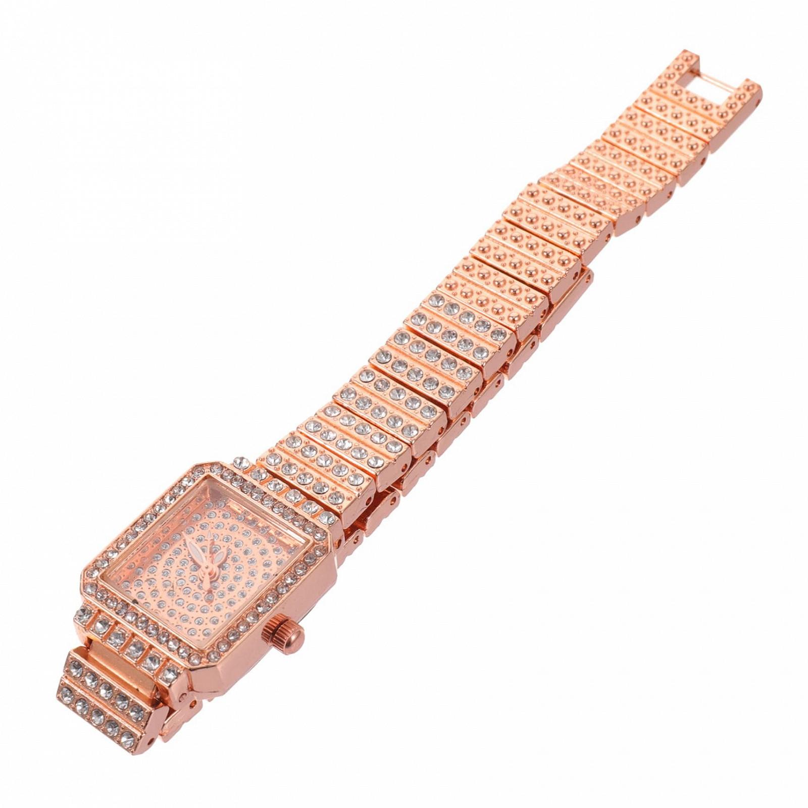 Часы VALICLUD Модные часы Мужские часы Украшения для свадебных церемоний Женские часы Дамские часы Свадебное украшение Женские часы Модные часы со стразами Металл Розовое Золото, Розовое Золото, фото №1