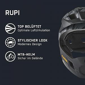 Шлем Alpina Rupi Fullface для детей и подростков, съемная защита подбородка, регулируемая посадка, оптимальная вентиляция synthetic.ua - Фото 1