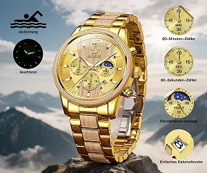 Часы OLEVS Мужской Деревянный Браслет Водонепроницаемые Кварцевые Часы Модные Деловой Повседневный synthetic.ua - Фото 1