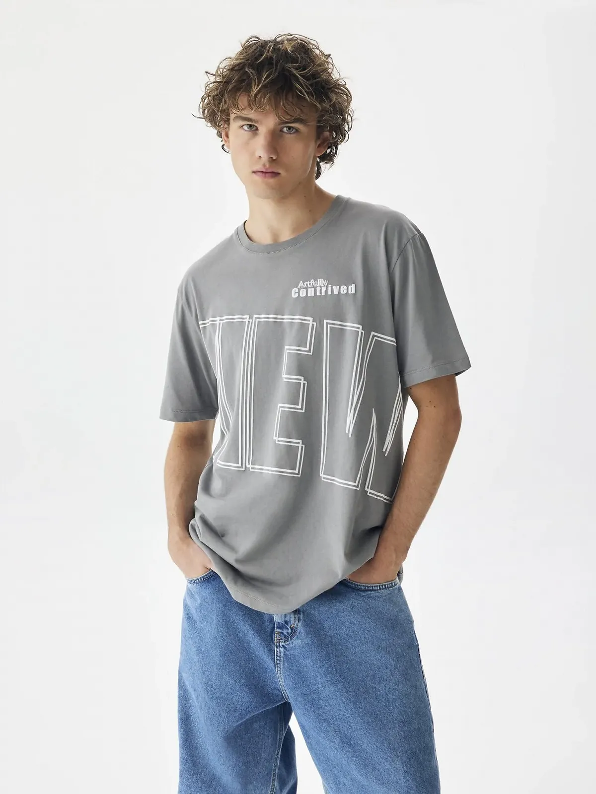 Футболка LTB Jeans Rofada Modern Fit - Regular Cotton Crew Neck - Сірий Розмір XL, фото №3