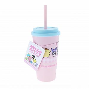 Стакан з трубочкою Hello Kitty 400 мл, дитяча пляшка для напоїв з кришкою synthetic.ua - Фото 1