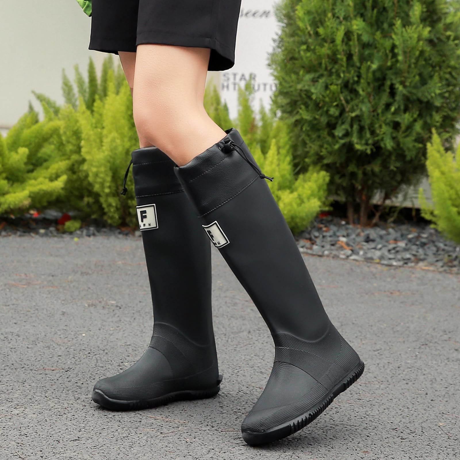 Ботинки Yenxapei Wellington Original Work Waterproof Rubber Long Shaft Чёрный, фото №6