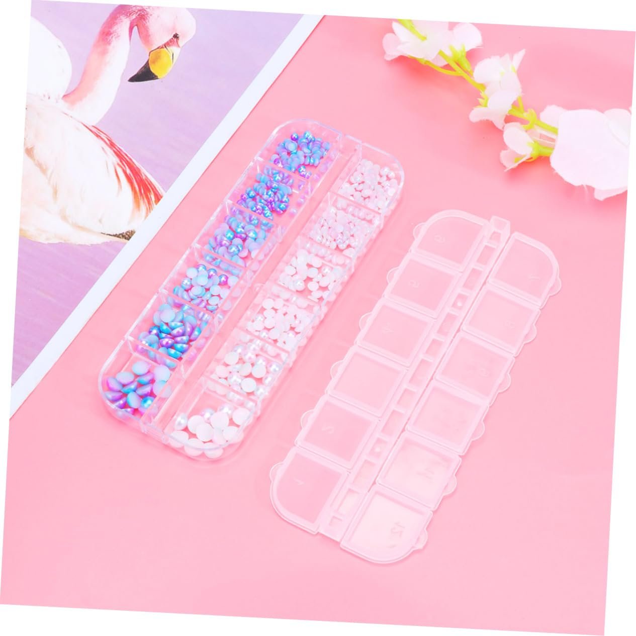 Набор для ногтей FRCOLOR Камни для ногтей и драгоценные камни Акриловый набор для ногтей Аксессуары для ногтей Стразы Материалы для ногтей Профессиональный инструмент для ногтей Плоский набор Инструменты для маникюра, фото №8