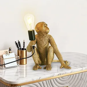Настільна лампа LED ELINKUME Monkey Resin E27 Золотиста - Фото 1