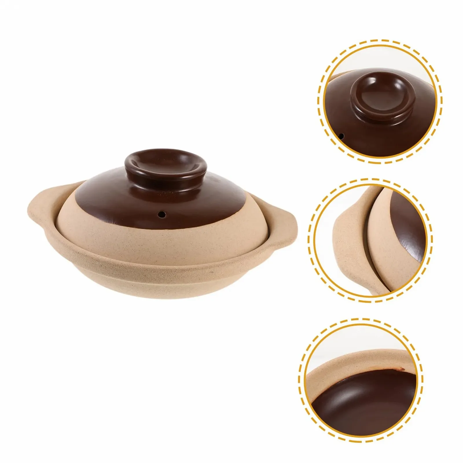 Каструля керамічна з кришкою термостійка антипригарна, фото №6