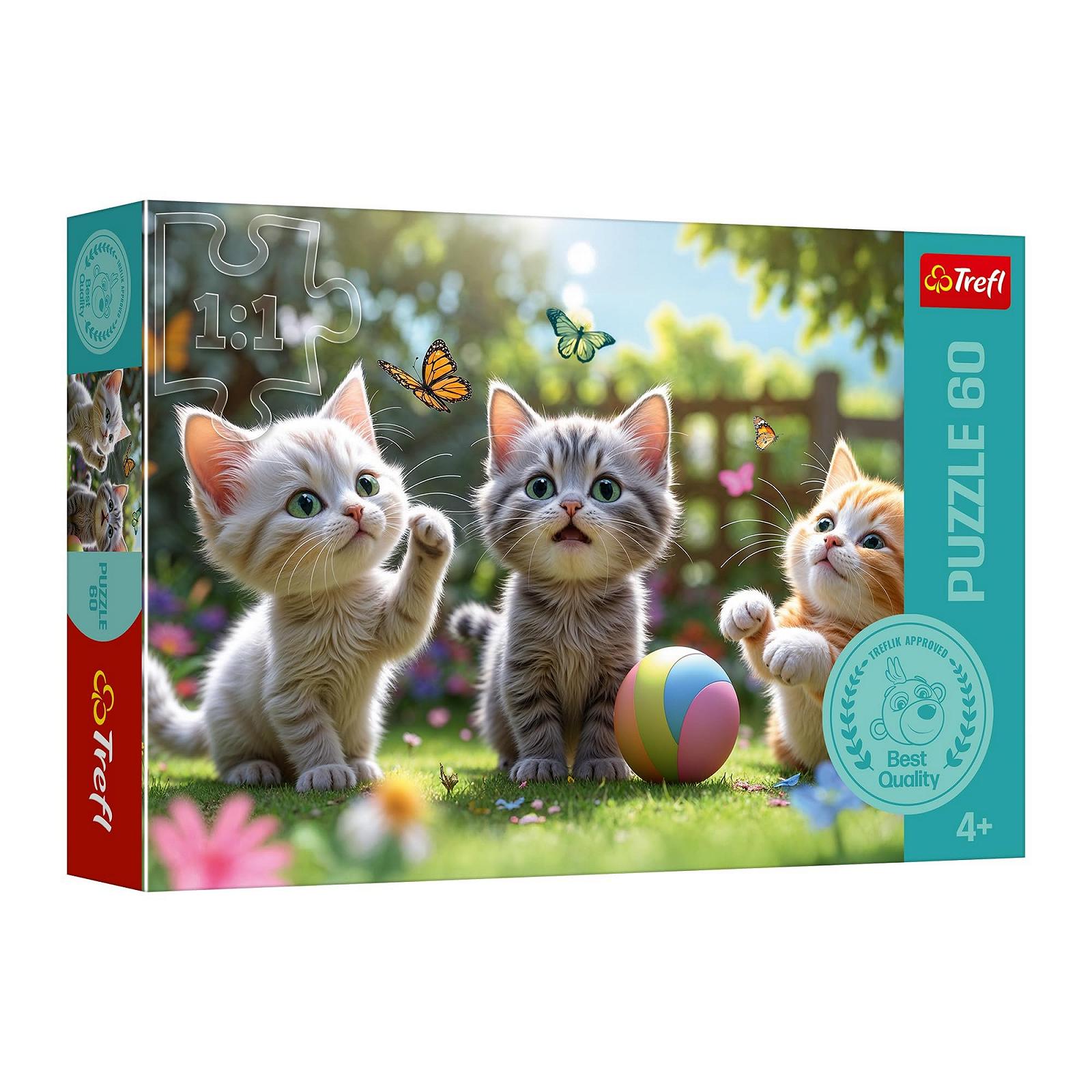 Пазл Trefl Родина Трефликів Three Kittens 60 елементів, фото №1 Пазл Trefl Родина Трефликів Three Kittens 60 елементів, фото №1