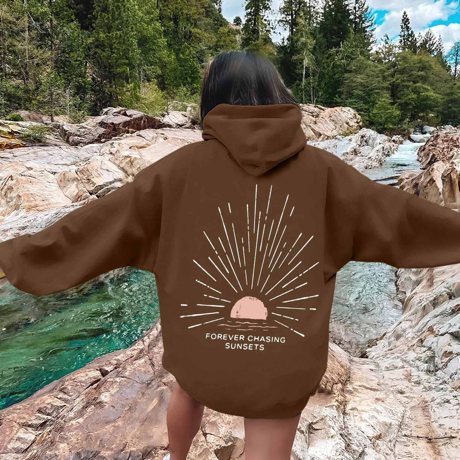 Женский Худи Мешковатый Мягкий Пуловер с капюшоном Цветной лоскутный принт с карманом Harajuku Oversized Свитшот оверсайз туника большая куртка, фото №3