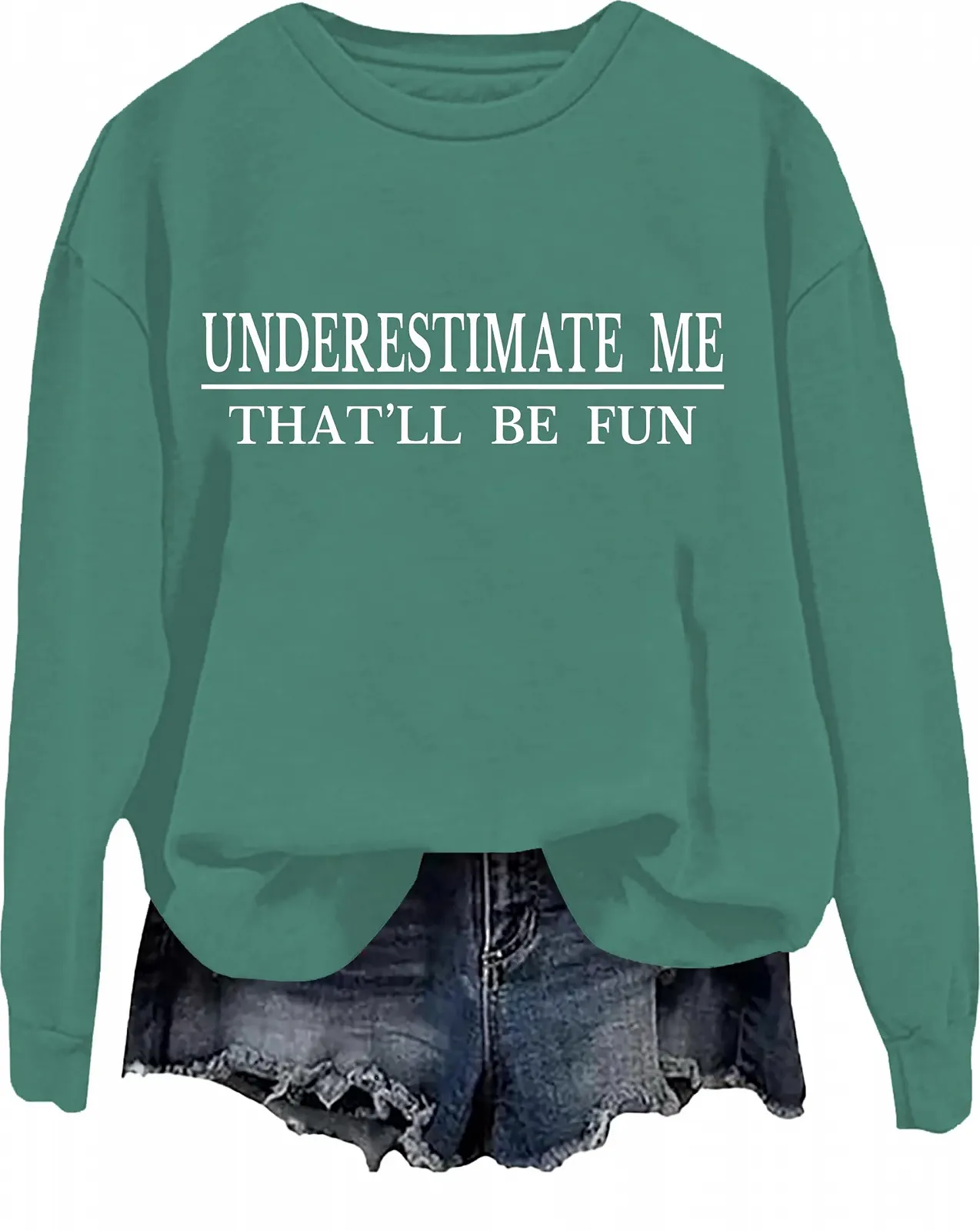 Світшот З довгими рукавами Underestimate Me That'll Be Fun Lustiges sarkastisches Zitat, фото №1 Світшот З довгими рукавами Underestimate Me That'll Be Fun Lustiges sarkastisches Zitat, фото №1