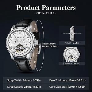 SEA-GULL 2021 Чоловічий годинник Seagull Hollow Automatic Mechanical Watch Calendar Potential Multifunctional Flywheel Business Watches synthetic.ua - Фото 1