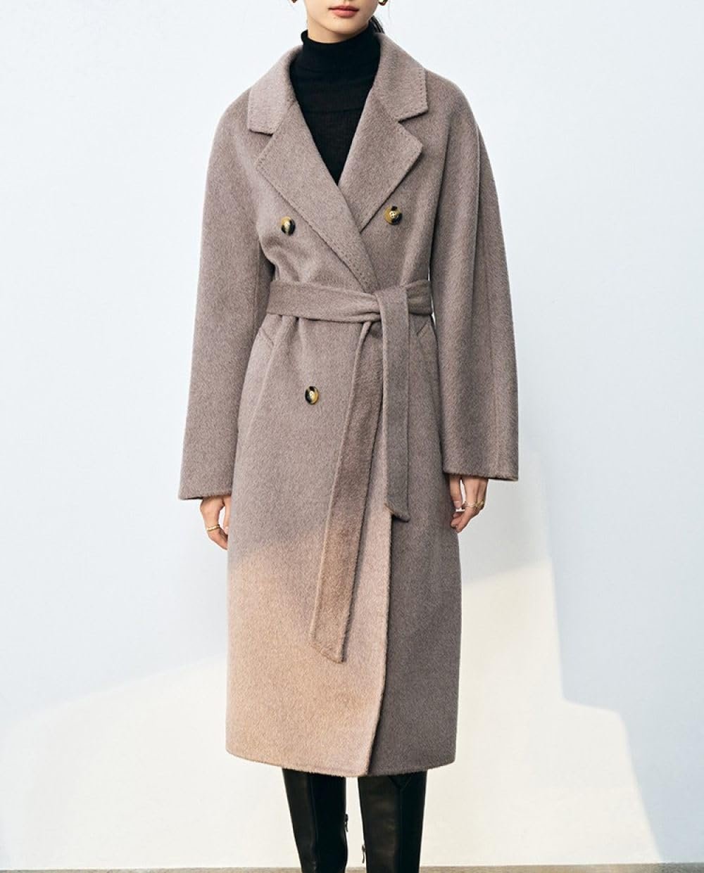 Пальто BROLEO Жіноче зимове вовняне елегантне двобортне з поясом, фото №3 Пальто BROLEO Жіноче зимове вовняне елегантне двобортне з поясом, фото №3