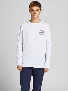Футболка з довгими рукавами JJBRAT TEE LS 12200518--Fit:Standard fit Jack&Jones Білий XL - Фото 1
