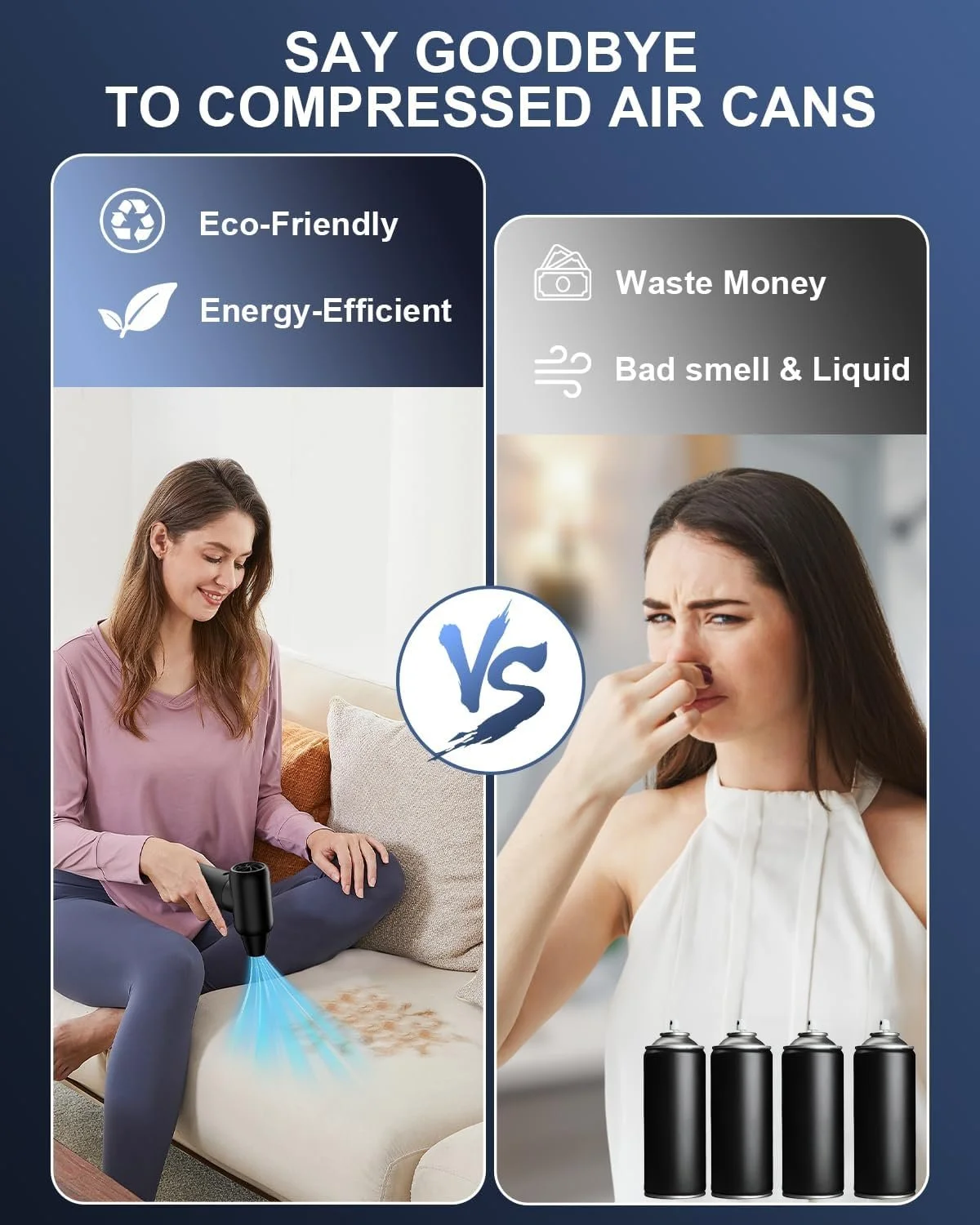 Аккумуляторная воздуходувка 180,000 RPM 3 скорости 9000 mAh USB-C, фото №5