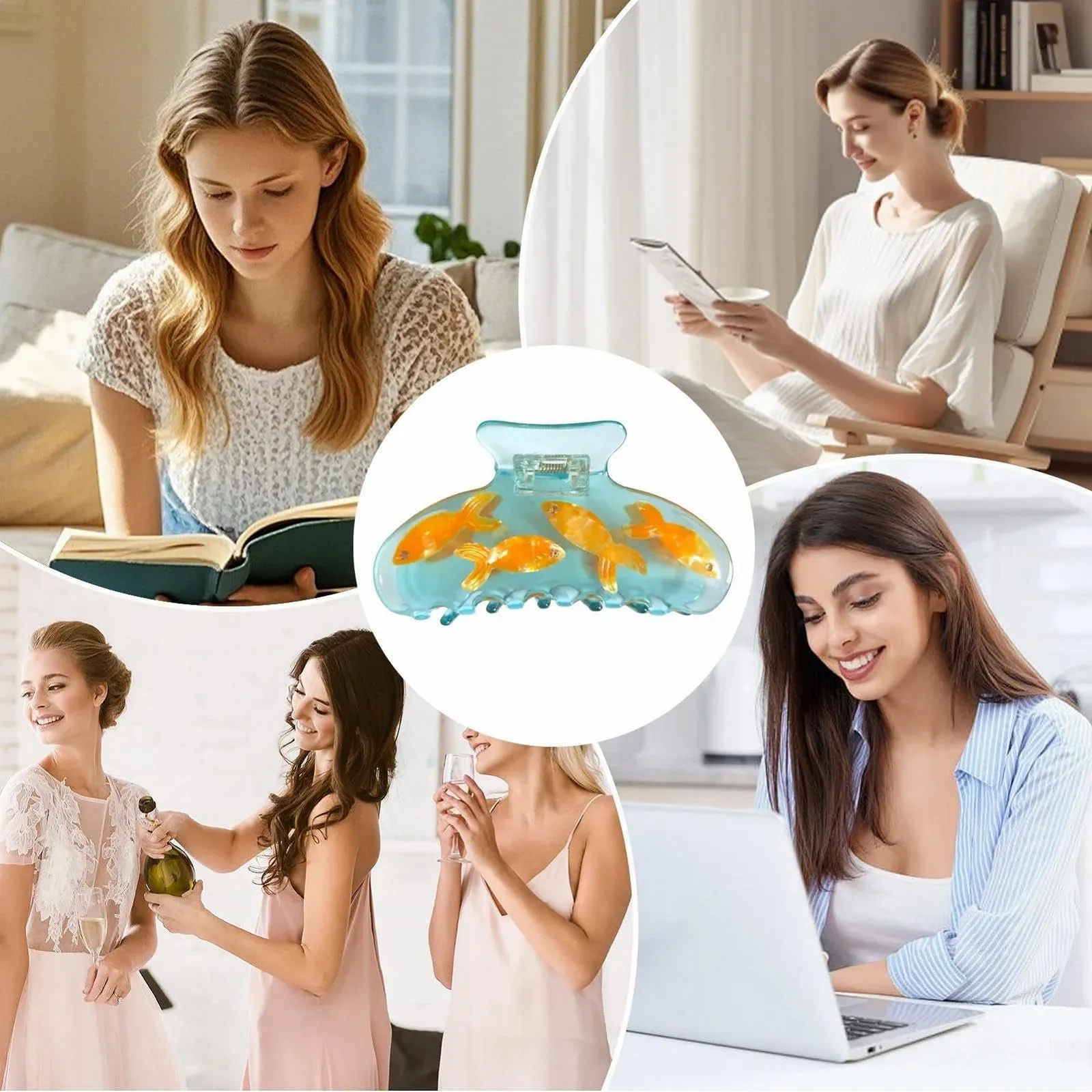 Заколка для волос Acetat, рыба, для женщин, фото №4