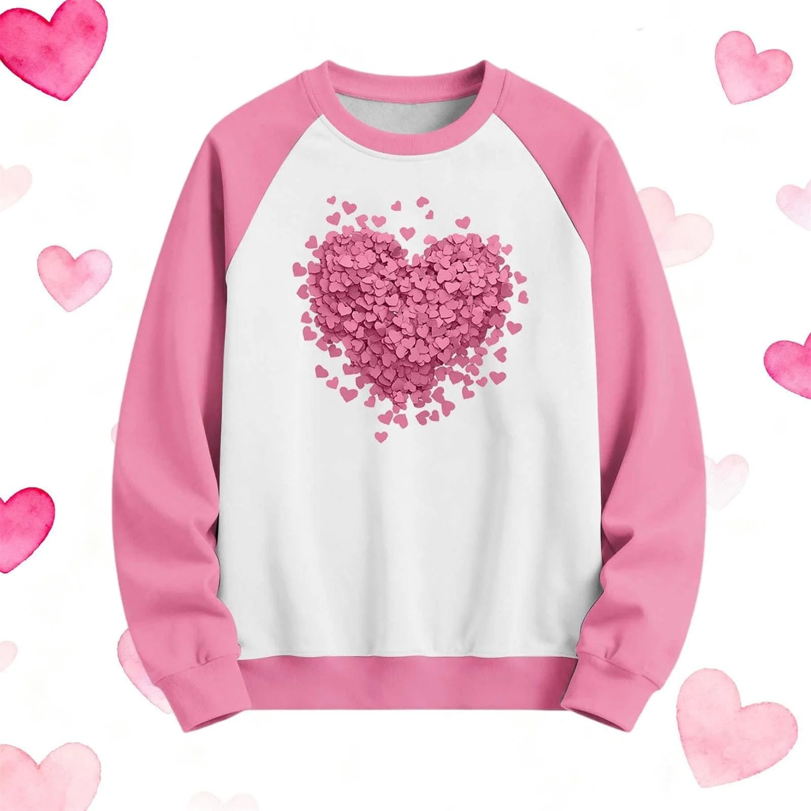 Світшот NZYIHAO з принтом серця для дівчинки, фото №4