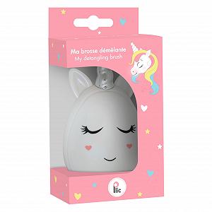 Щітка для волосся Unicorn для бережного розплутування всіх типів волосся, проста у використанні, ідеально підходить для дітей, рожева synthetic.ua - Фото 1