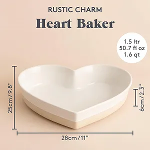 Форма для запекания Mason Cash Rustic Heart 1.5 л керамическая в форме сердца с тиснением цена на synthetic.ua - Фото 1 Форма для запекания Mason Cash Rustic Heart 1.5 л керамическая в форме сердца с тиснением synthetic.ua - Фото 1