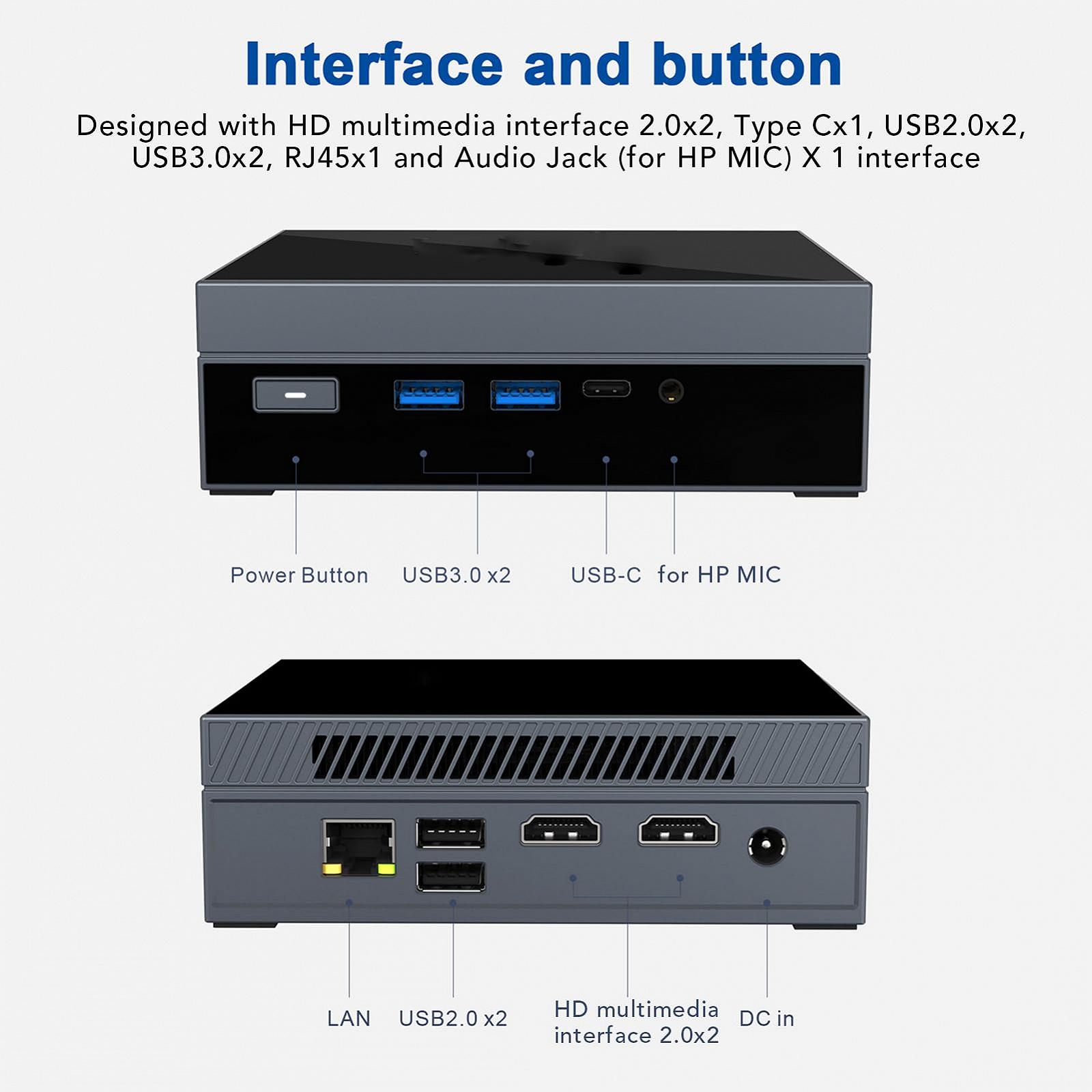 Комп'ютер BT5.0 Mikrocomputer До 2,9 ГГц 100–240 В (EU штекер 100-240 В 8+512), фото №3