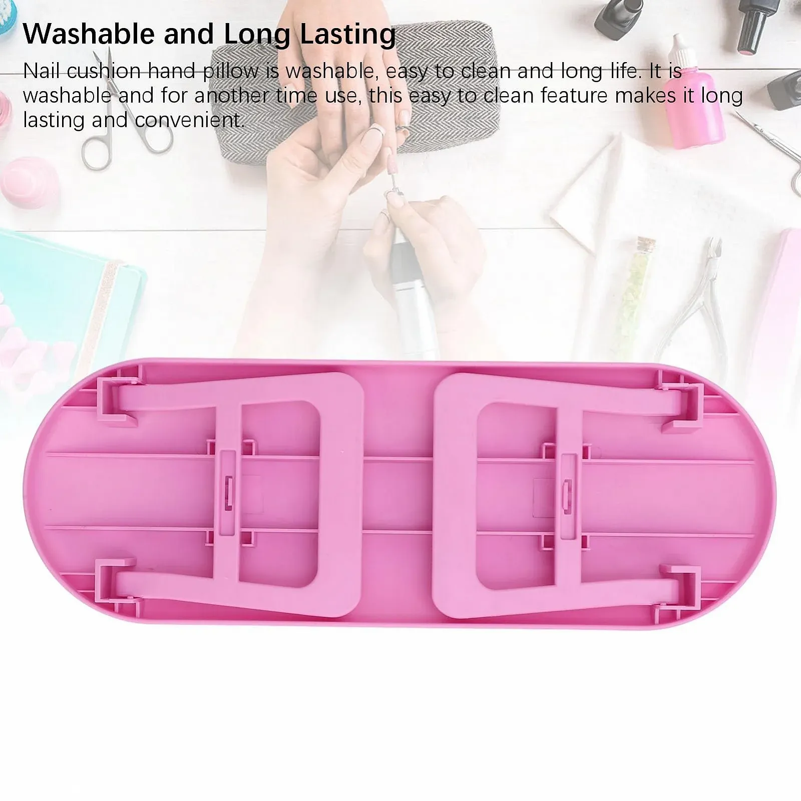 Подставка для рук маникюрная, 2 шт., пластиковая, складная, для салонов красоты, фото №4