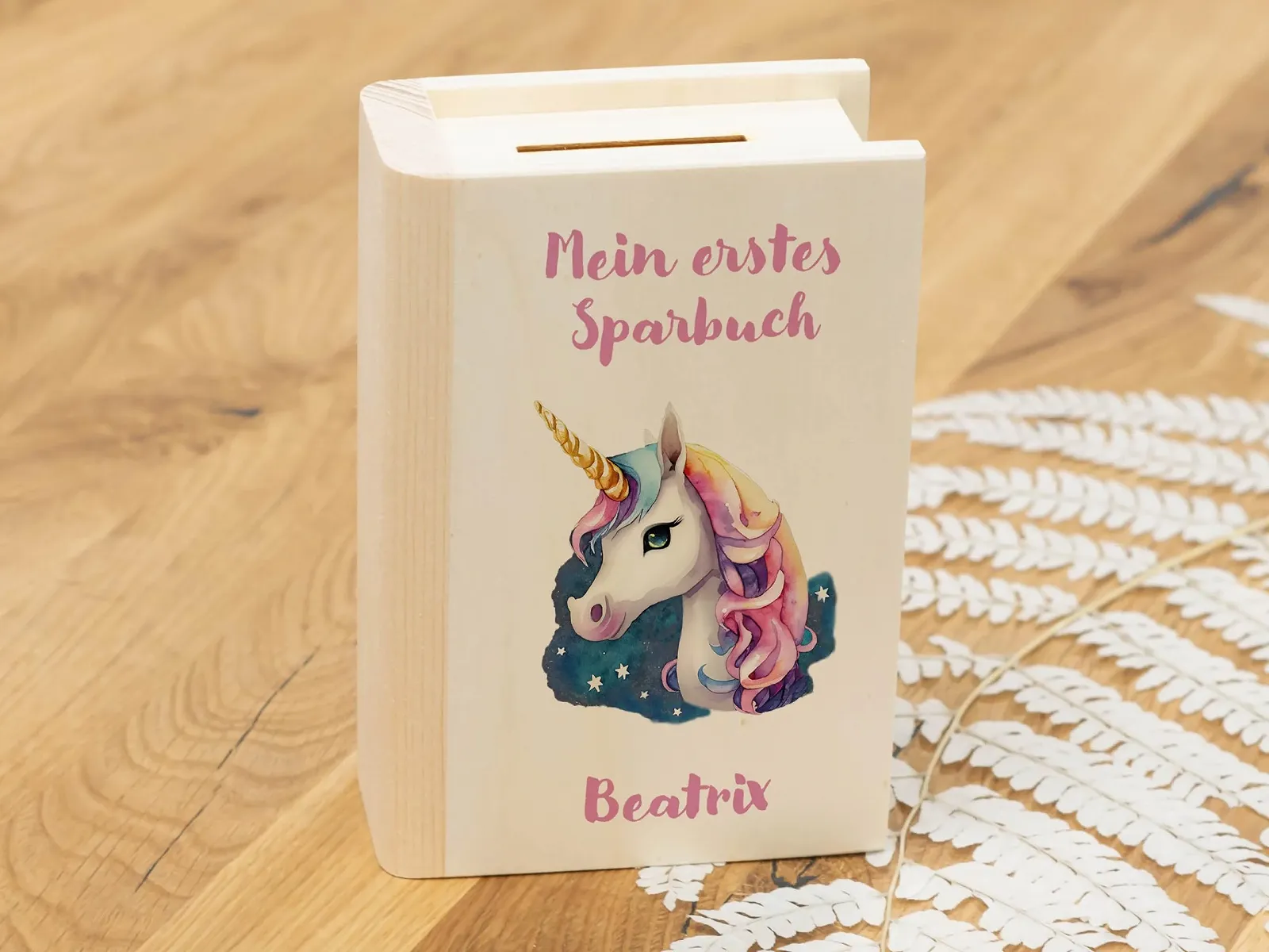 Скарбничка дерев'яна Книга My First Money Book Персоналізована Ялина, фото №2